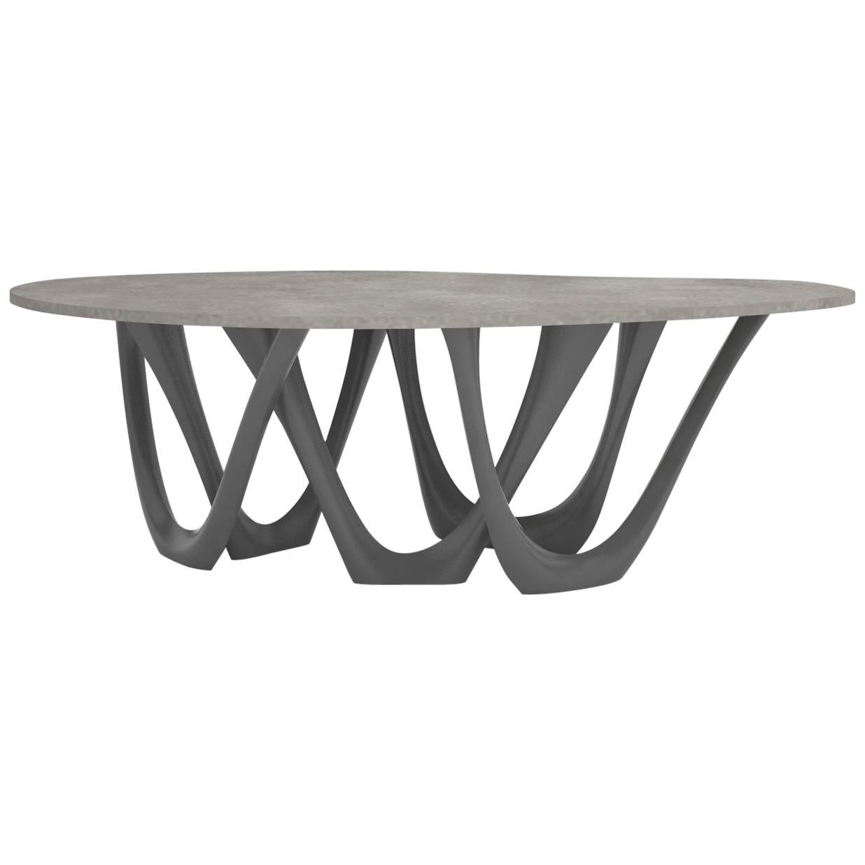 GTable B+C in Brushed Aluminum with Concrete Top by Zieta For Sale at 1stDibs brushed