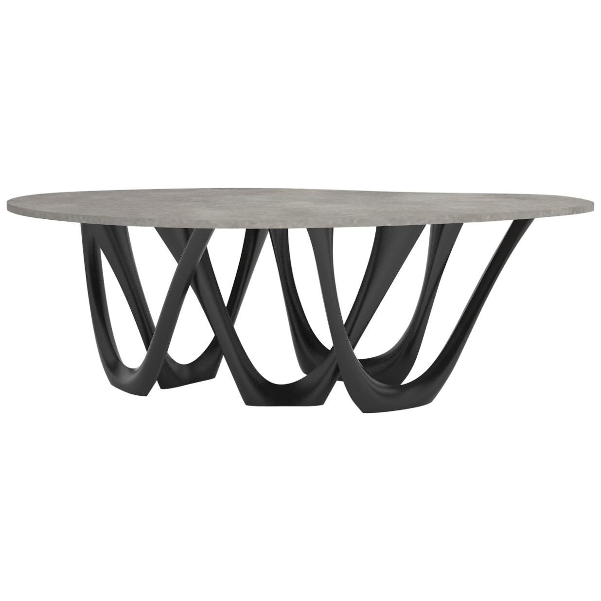 Table G-Table B+C en acier revêtu de poudre avec plateau en béton par Zieta en vente