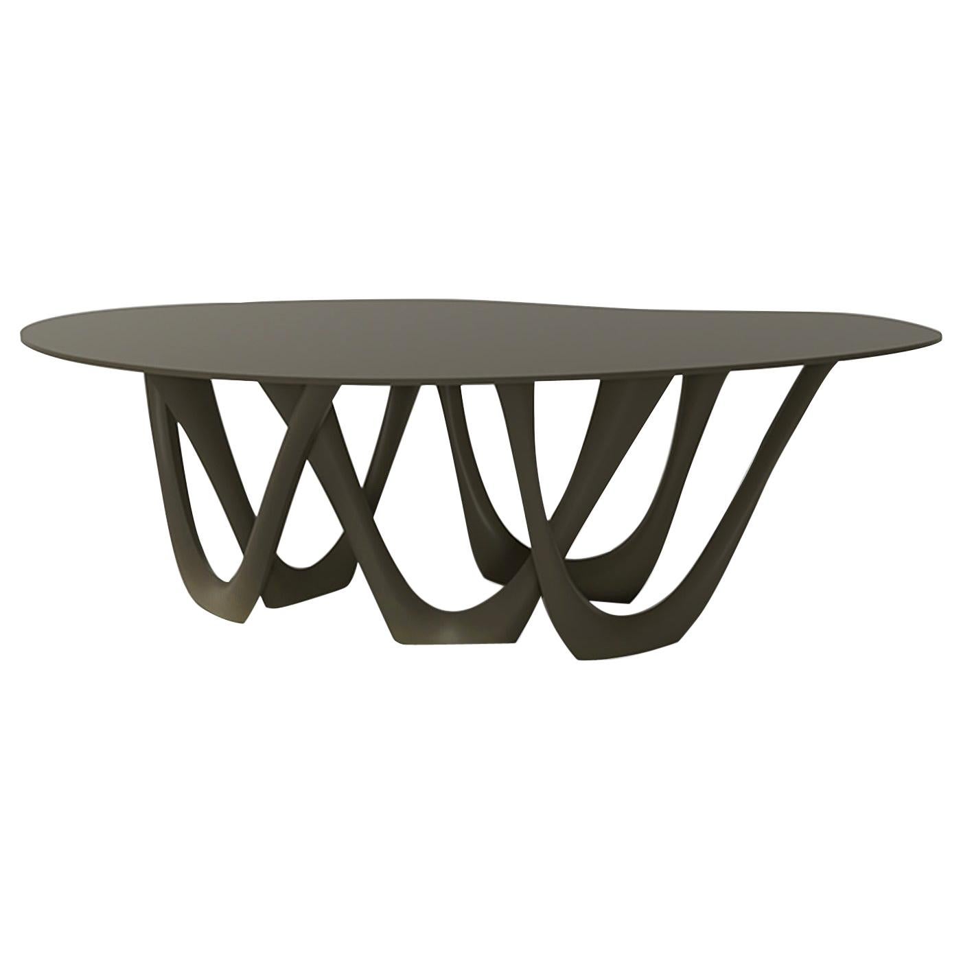G-Table by Zieta, Powder-Coated Top and Base 'Umbra Grey' For Sale