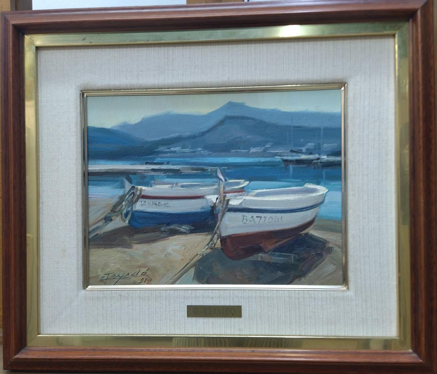 Landscape Painting di G. TEIXIDO - Dipinto a olio della Costa Brava, in stile realista con un tocco impressionista, 27x35 cm
