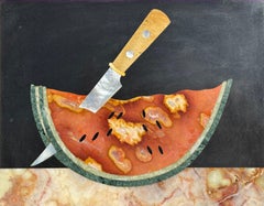 Mid-century Italian Pietra Dura Watermelon Mosaic