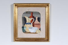 G. Ugolini Pietra Dura Gerahmte Naturstein-Stillleben Wandkunst, 1950er Jahre