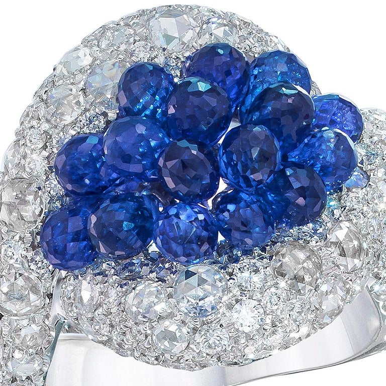G. Verdi for Cellini 18kt White Gold Briolette Sapphire and Diamond ...