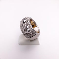 Cellini Jewelers 18 Karat White Gold, 3.39 Carat Diamond Hearts Ring