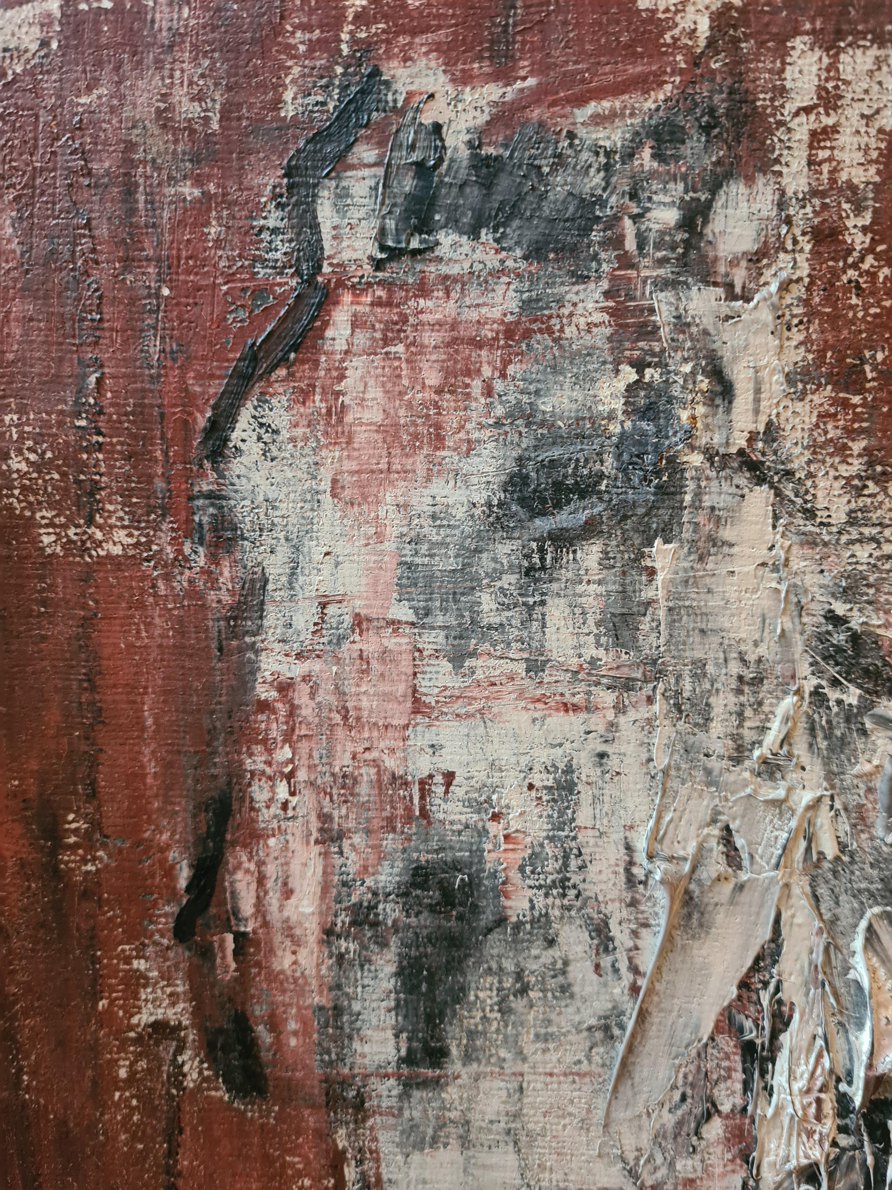 Óleo francés de mediados de siglo sobre lienzo Retrato ecuestre en venta 4