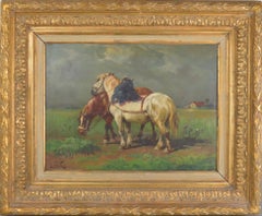G. Vink. Painting "Horses". 20-th century. Dutch school.