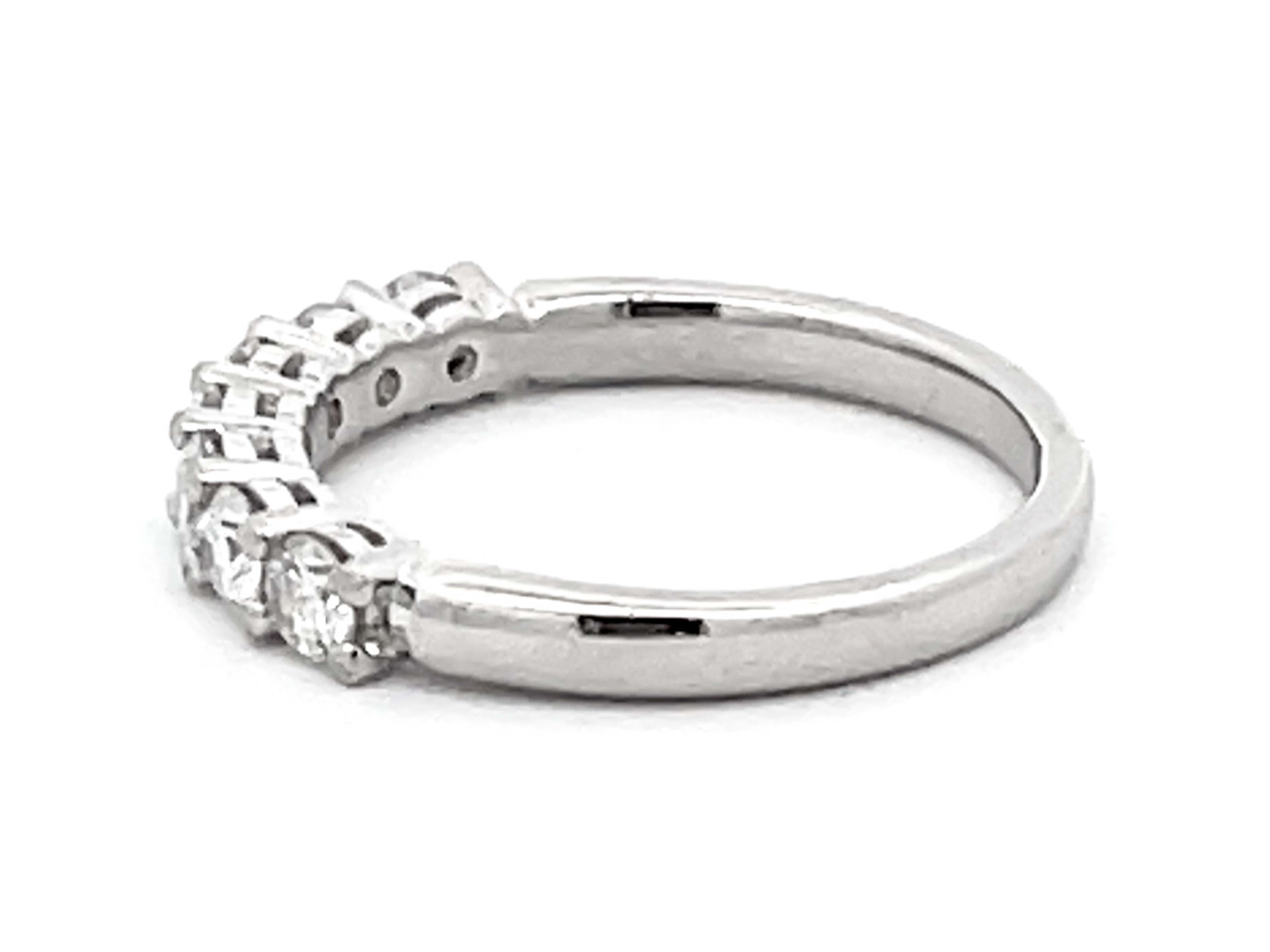 G, VS, 7 anneau de diamants Platine Pour femmes en vente