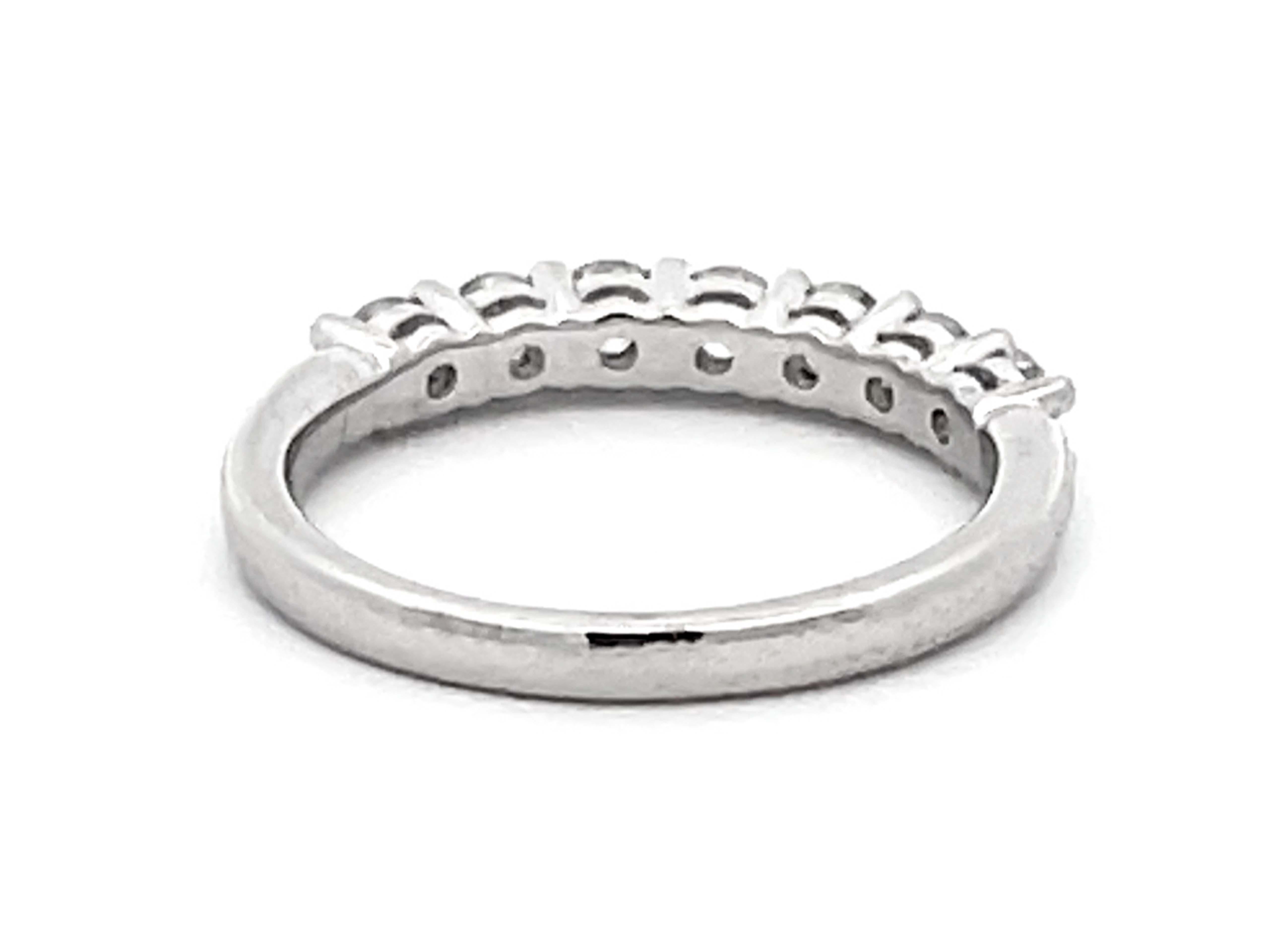 G, VS, 7 Diamond Band Ring Platinum For Sale 1