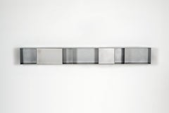 Wandregal G mit Türen aus gewachstem Aluminiumblech und gewachstem Wachstem Aluminiumblech von Jonathan Nesci