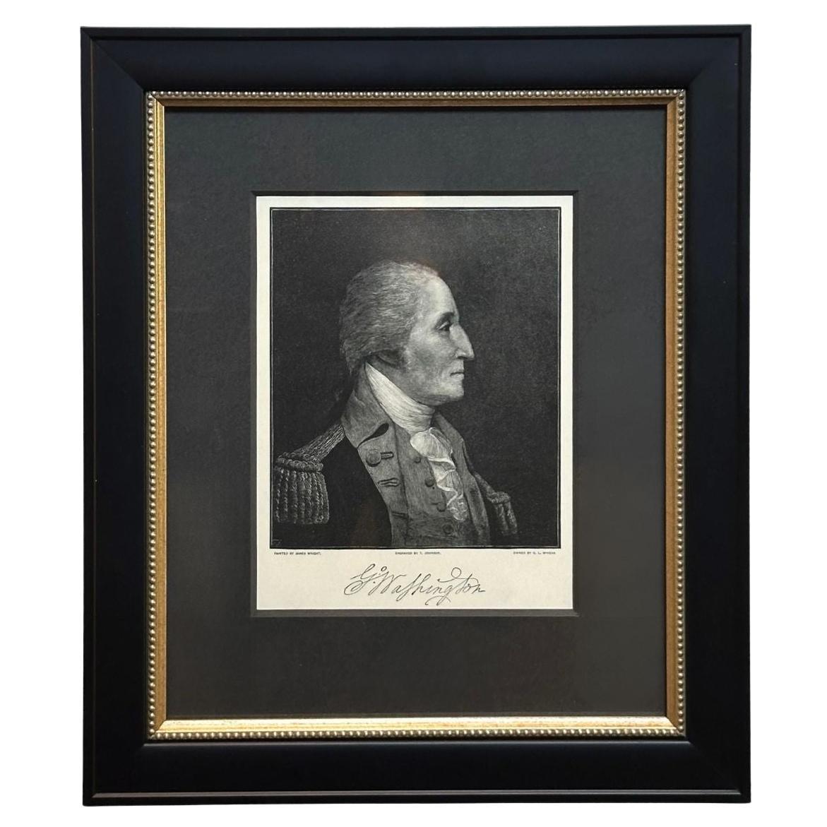 "G. Washington" Engraving by T. Johnson, after James Wright, 1890