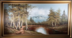 G. Whitman - Huile contemporaine, lac de montagne canadien
