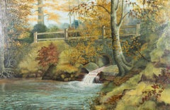 G. Wickens - 1983 Öl, Herbstblätter von The River