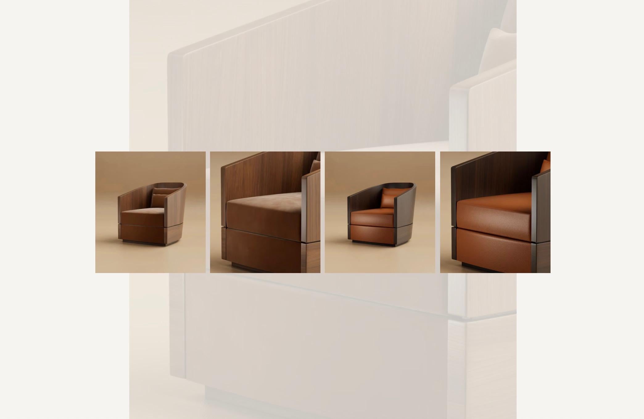 G.01 Silla Lounge / Nogal Ebonizado by Lusano Hecho a mano en venta