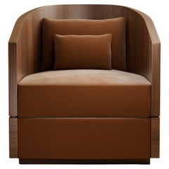 G.01 Swivel Lounge Chair / Natural Walnut by Lusano