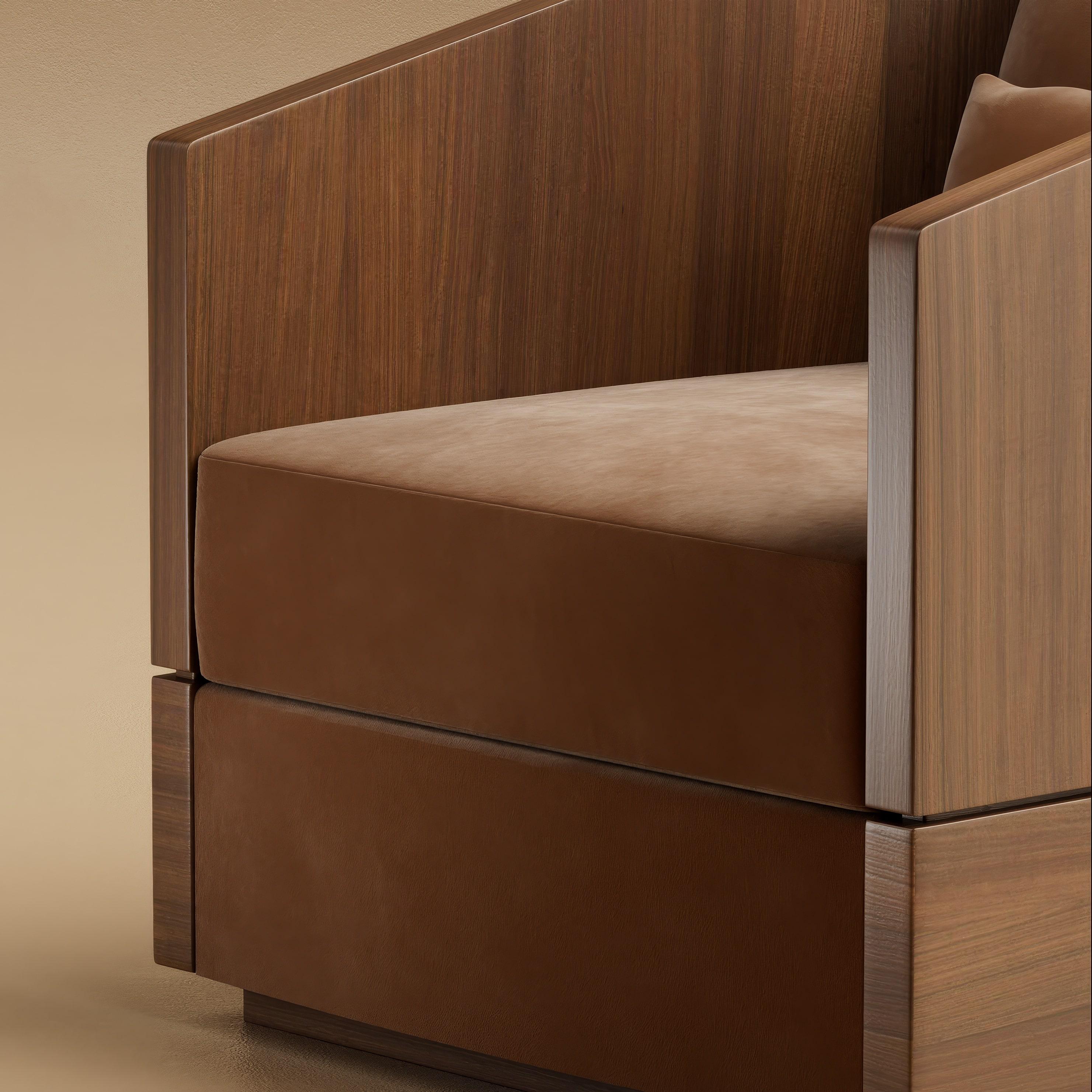 G.01 Lounge Chair / Natural Walnut by Lusano (Moderne) im Angebot