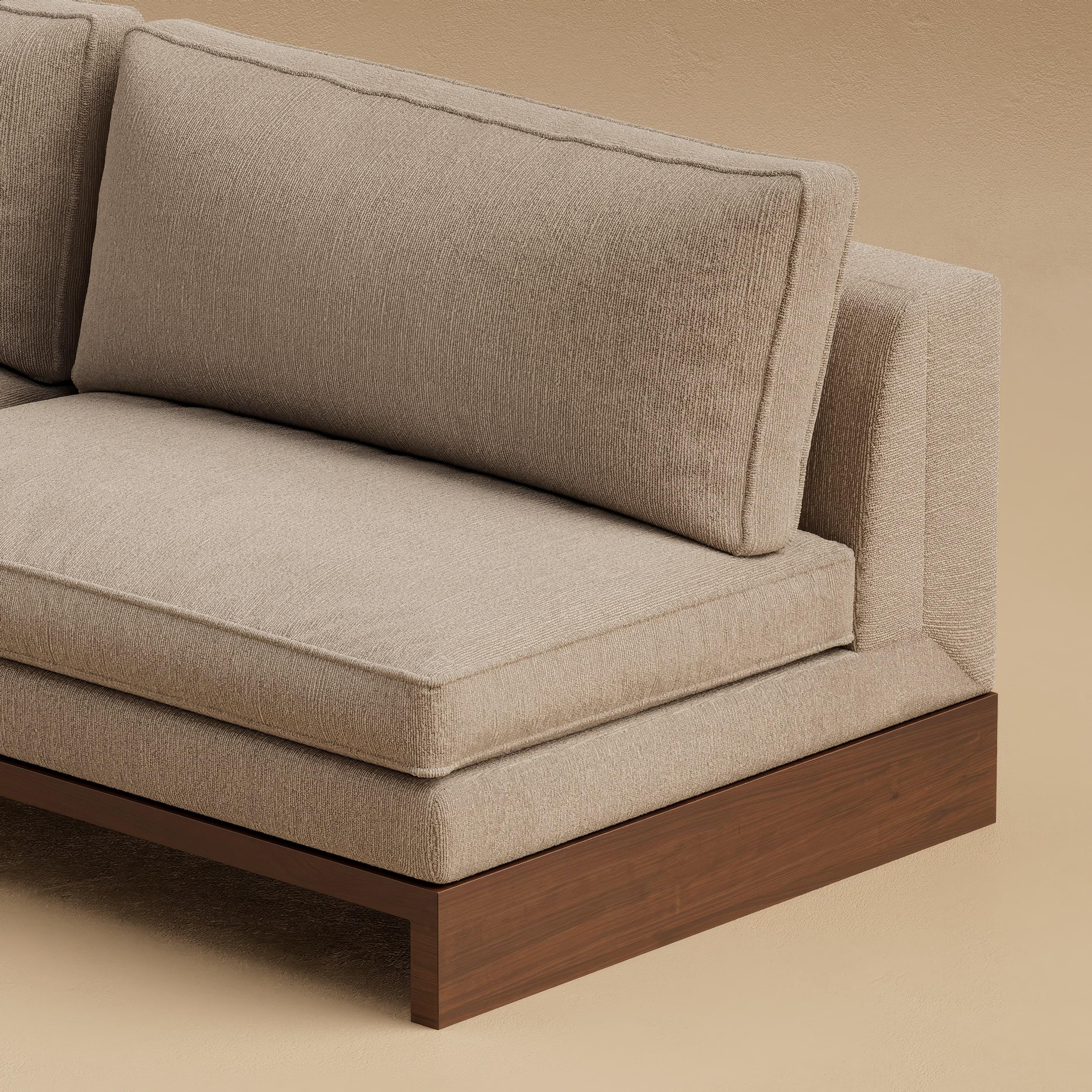 Modern G.02 Armless Sofa / Natural Walnut by Lusano For Sale