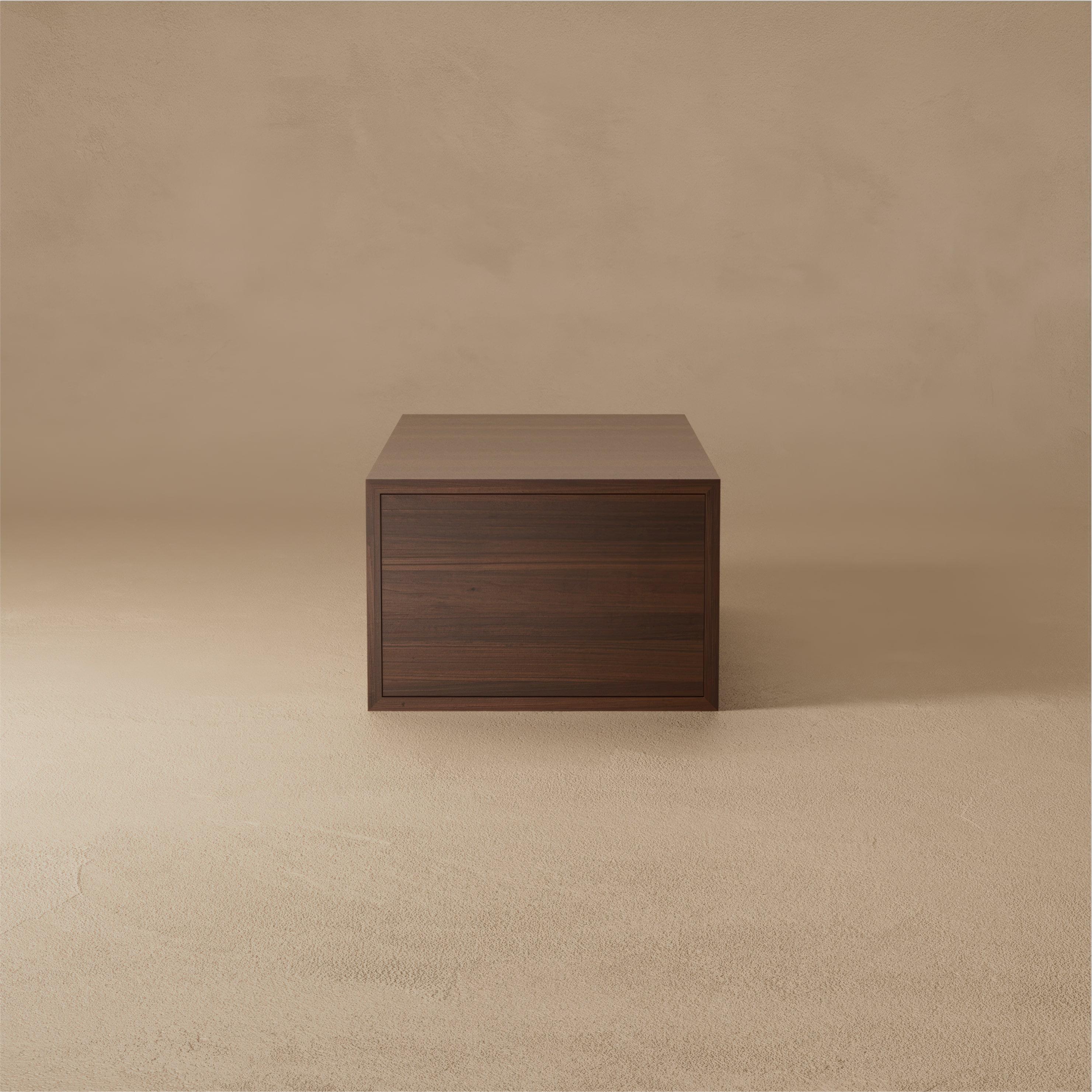 Americano G.05 Side Table with Drawers / Small / Natural Walnut by Lusano in vendita