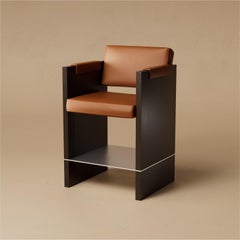 G.07 Counter Stool / Ebonized Walnut with Steel by Lusano
