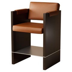 G.07 Counter Stool / Ebonized Walnut with Steel by Lusano