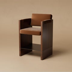 G.07 Thekenhocker / Nussbaum natur mit Stahl von Lusano