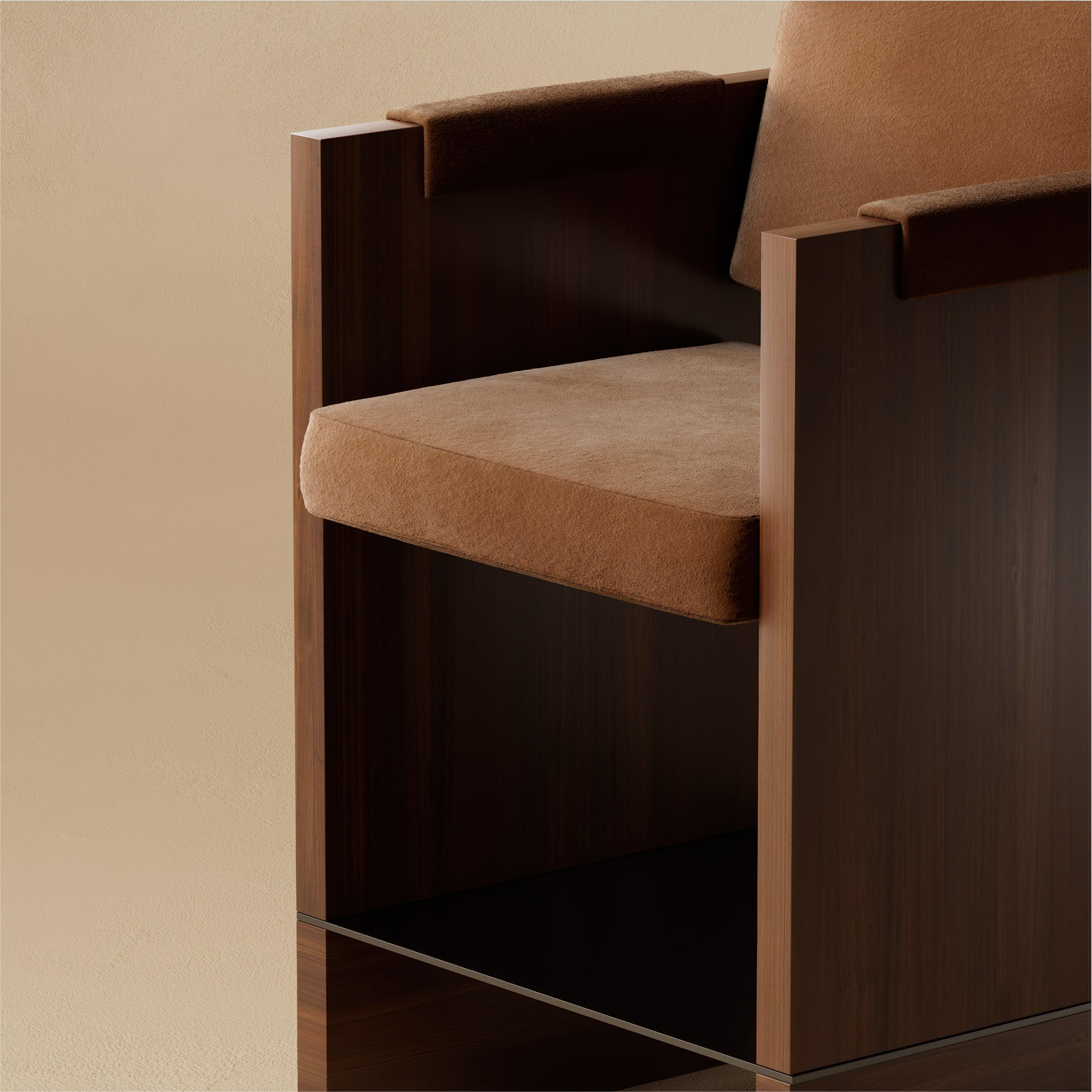G.07 Taburete de mostrador / Nogal natural con acero by Lusano Moderno en venta