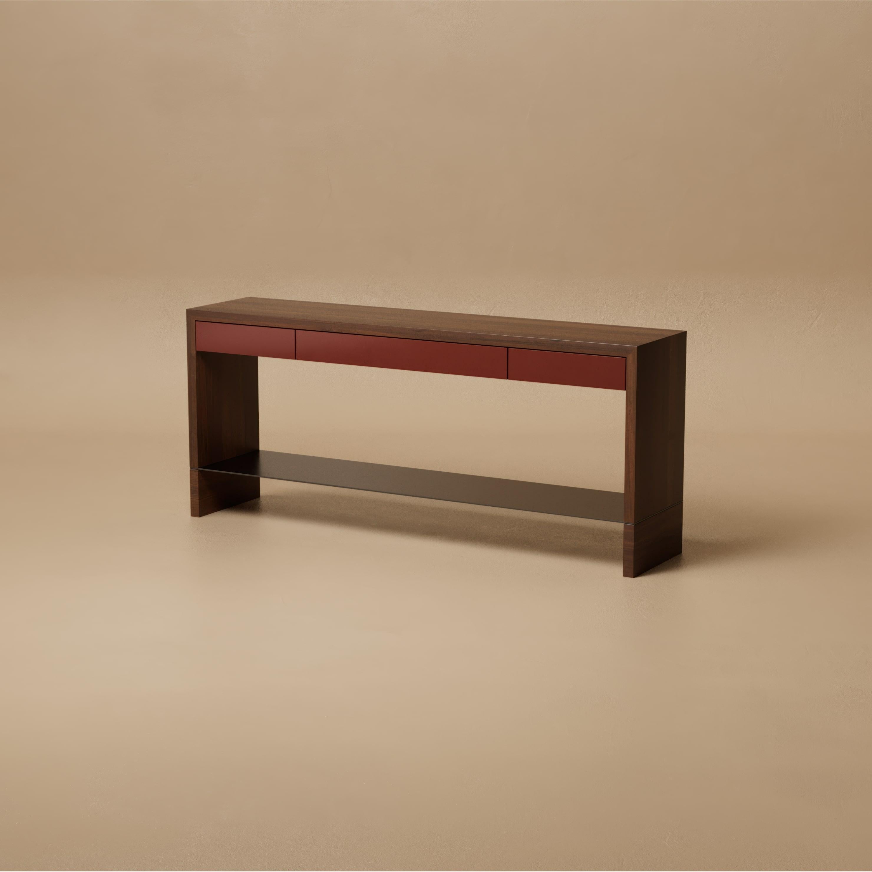 American G.08 Console Table / Natural Walnut with Lacquer by Lusano For Sale