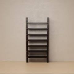 G.09 Bibliothèque / Monobloc / Noyer ébonisé avec acier par Lusano