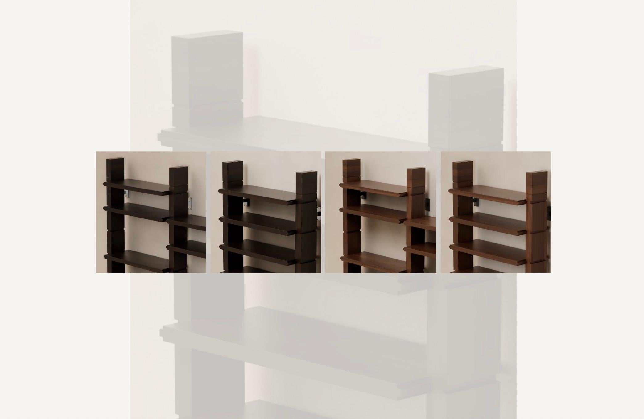 Hand-Crafted G.09 Bookshelf / Single Unit / Ebonized Walnut with Steel by Lusano For Sale