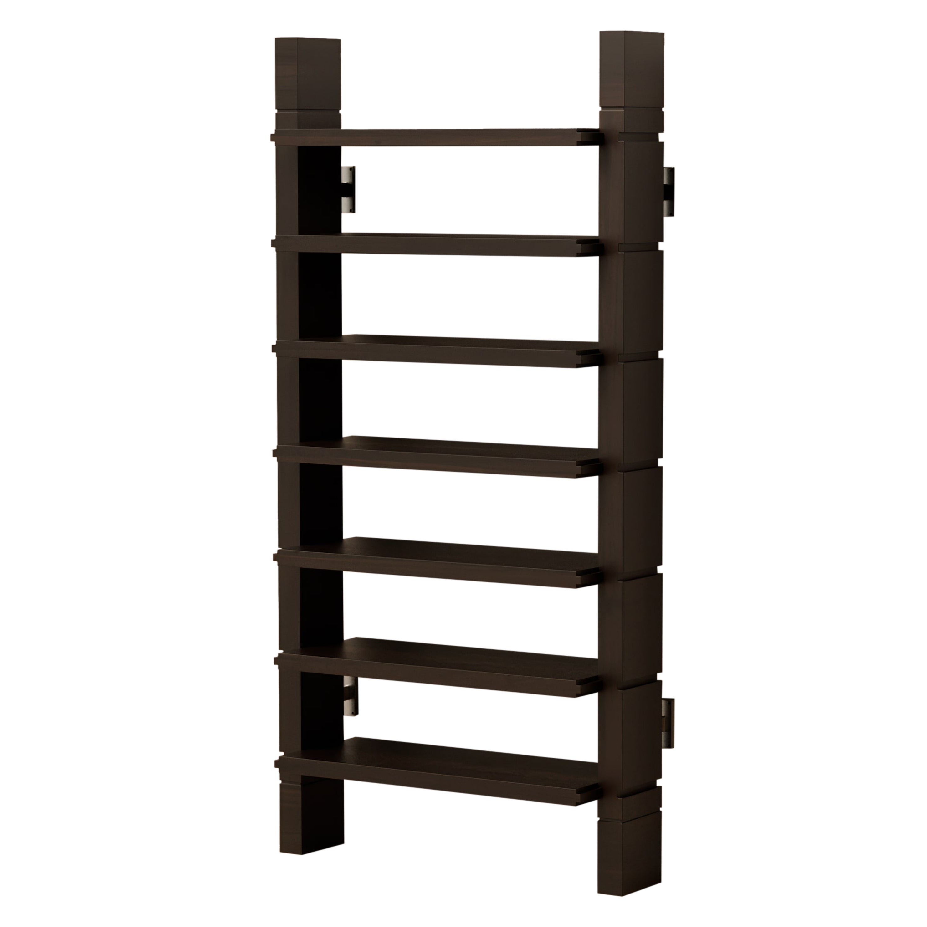 G.09 Bookshelf / Single Unit / Ebonized Walnut with Steel by Lusano For Sale