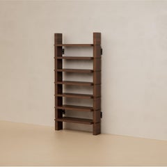 G.09 Étagère / Modèle simple / Noyer naturel et acier par Lusano
