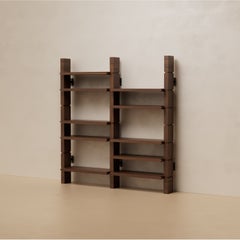 G.09 Étagère / Ensemble à trois éléments / Noyer naturel et acier par Lusano
