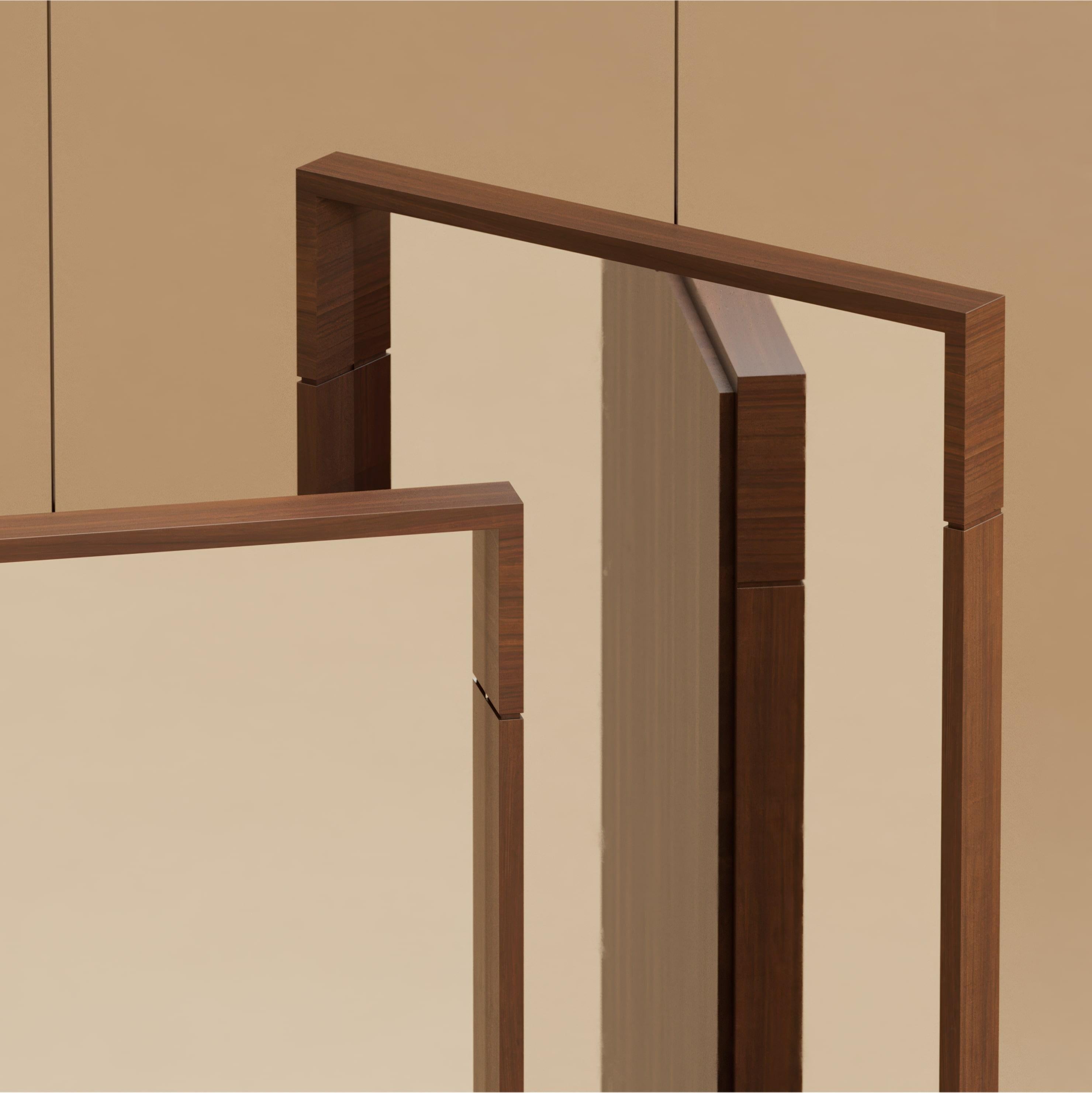 Modern G.10 Mirror / Natural Walnut by Lusano For Sale