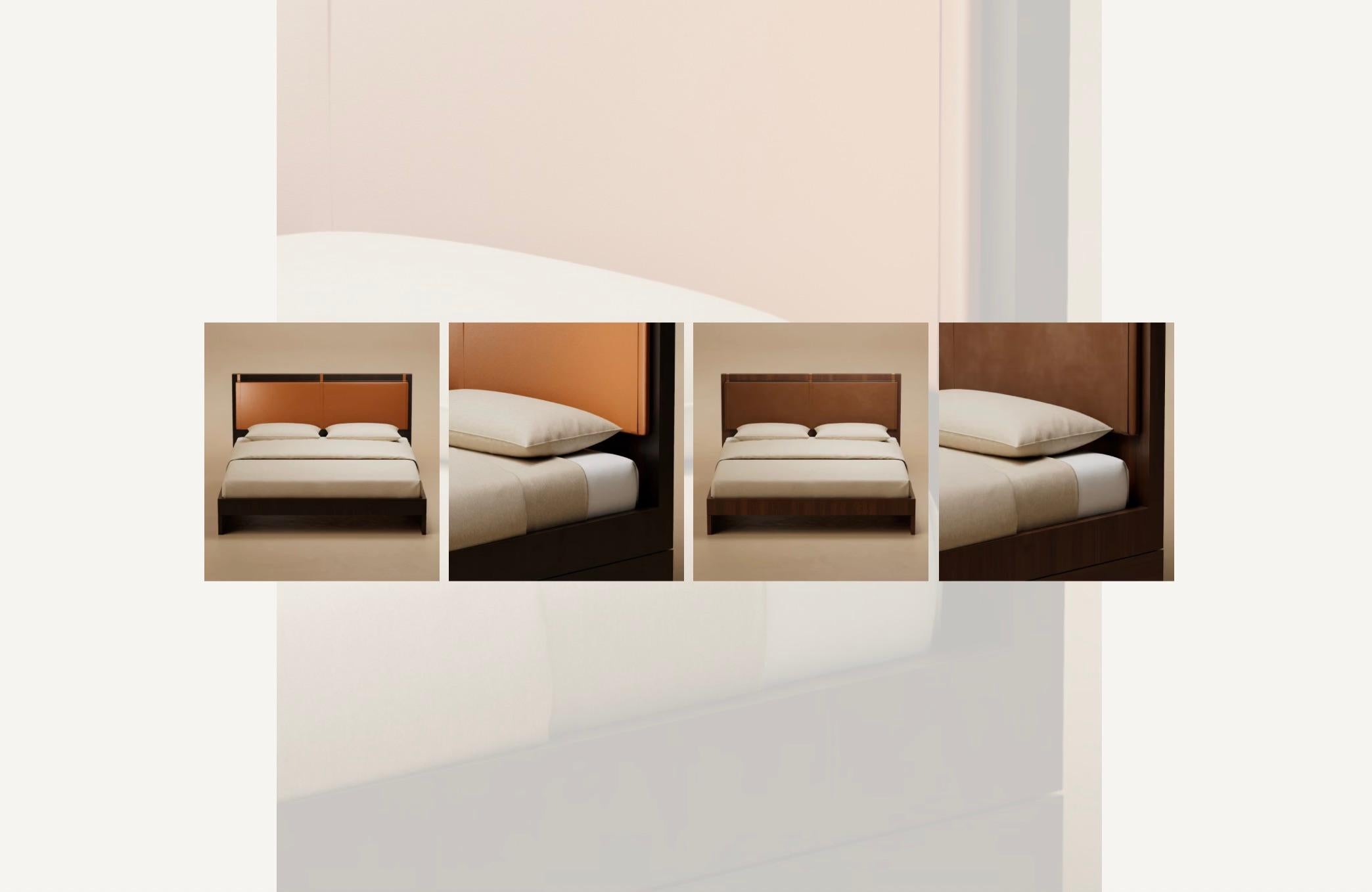 Fait main G.12 Bed / Ebonized Walnut with Steel by Lusano en vente