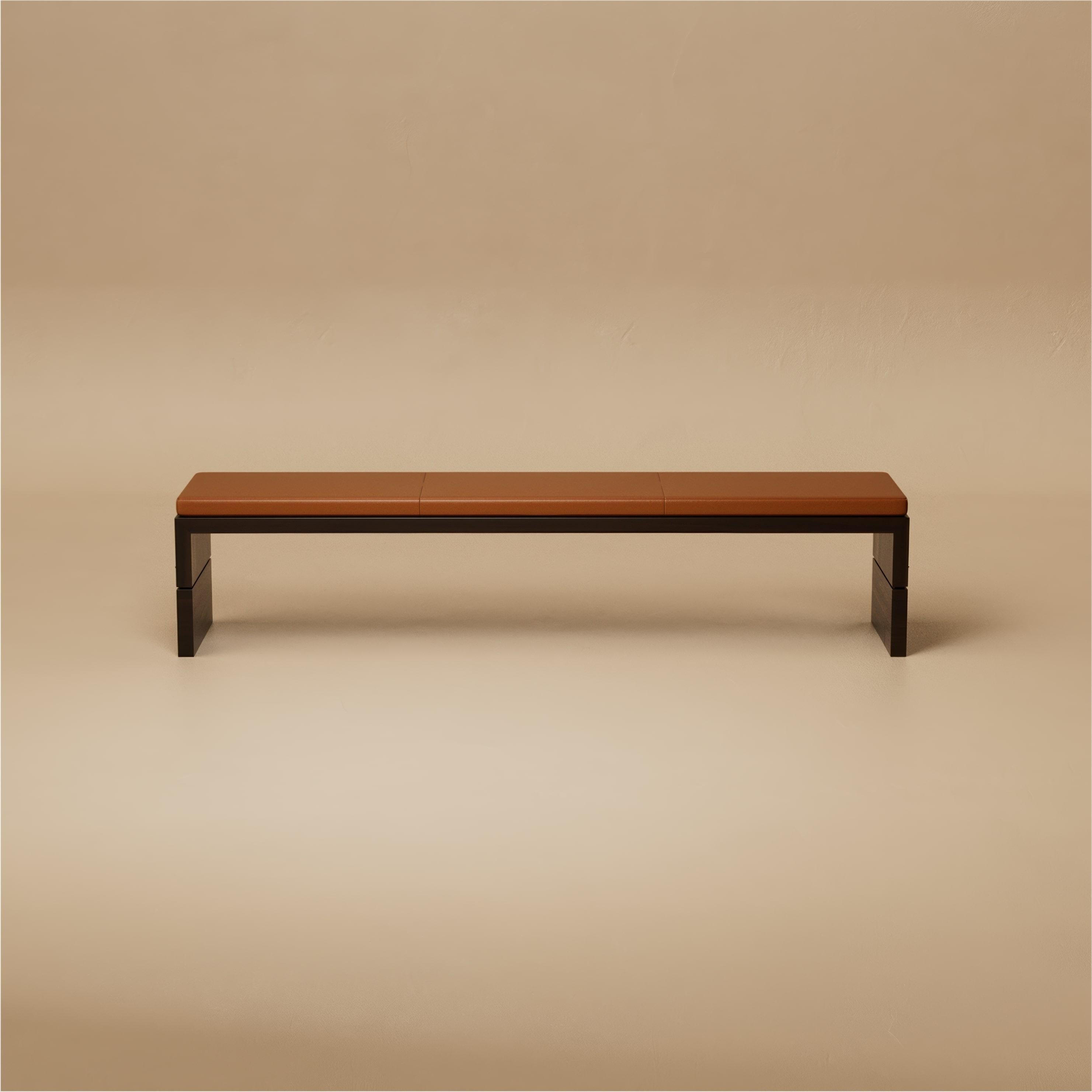 American G.13 Bench / Ebonized Walnut with Steel by Lusano For Sale