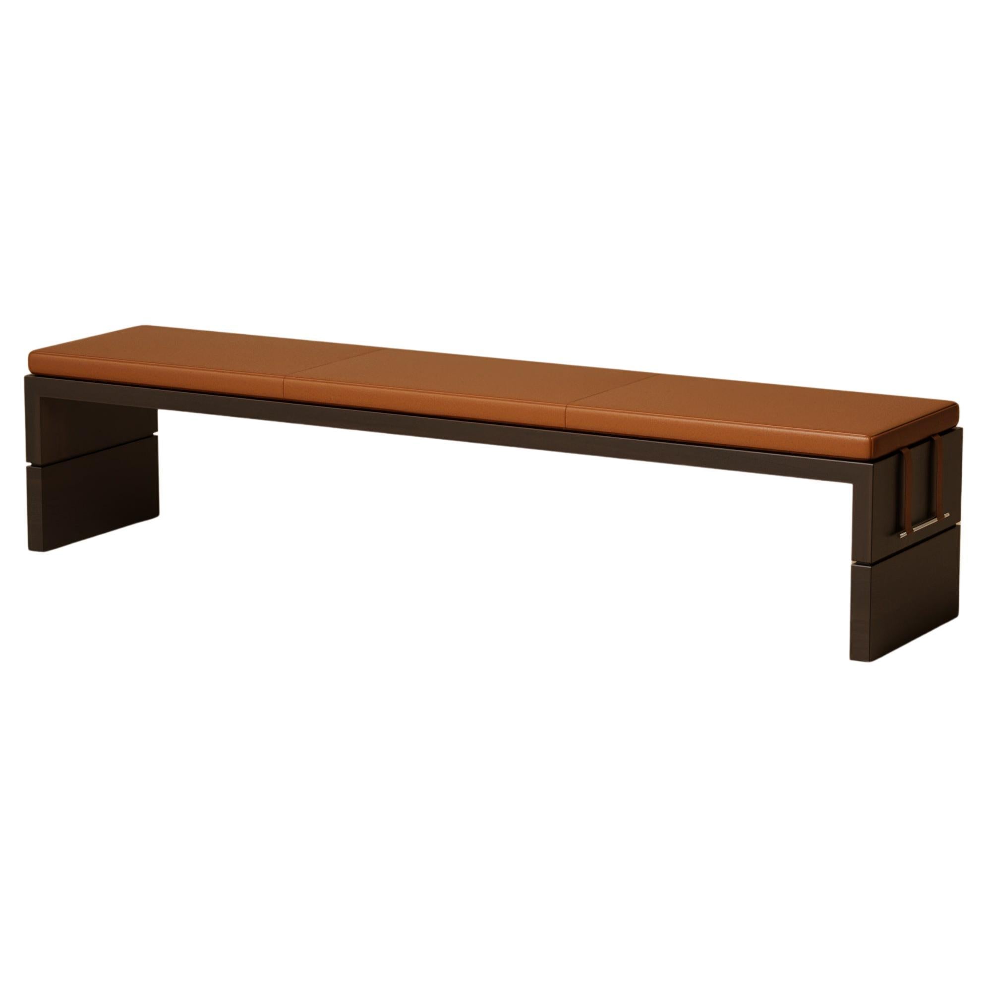 G.13 Bench / Ebonized Walnut with Steel by Lusano