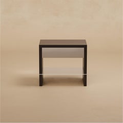 G.14 Bedside Table / Ebonized Walnut with Lacquer and Steel by Lusano