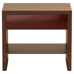 G.14 Bedside Table / Natural Walnut with Lacquer and Steel by Lusano