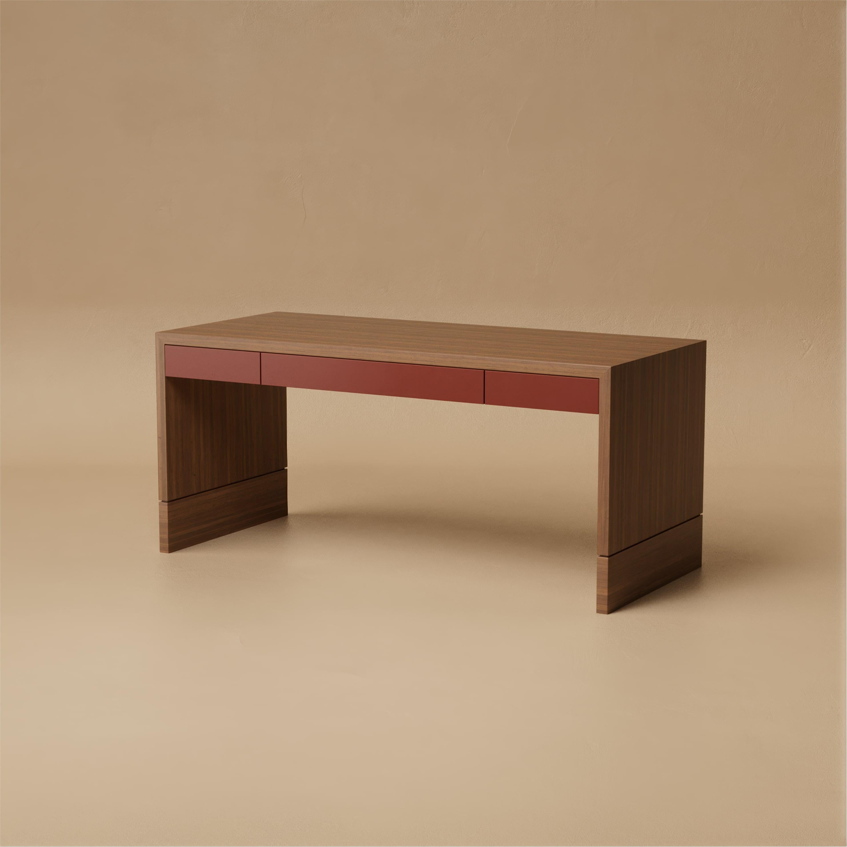 Modern G.15 Desk / Natural Walnut with Lacquer by Lusano For Sale