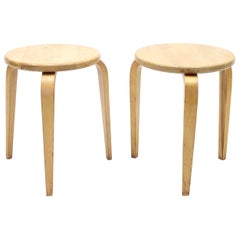 G.A. Berg, Pair of Birch Stools, 1940s