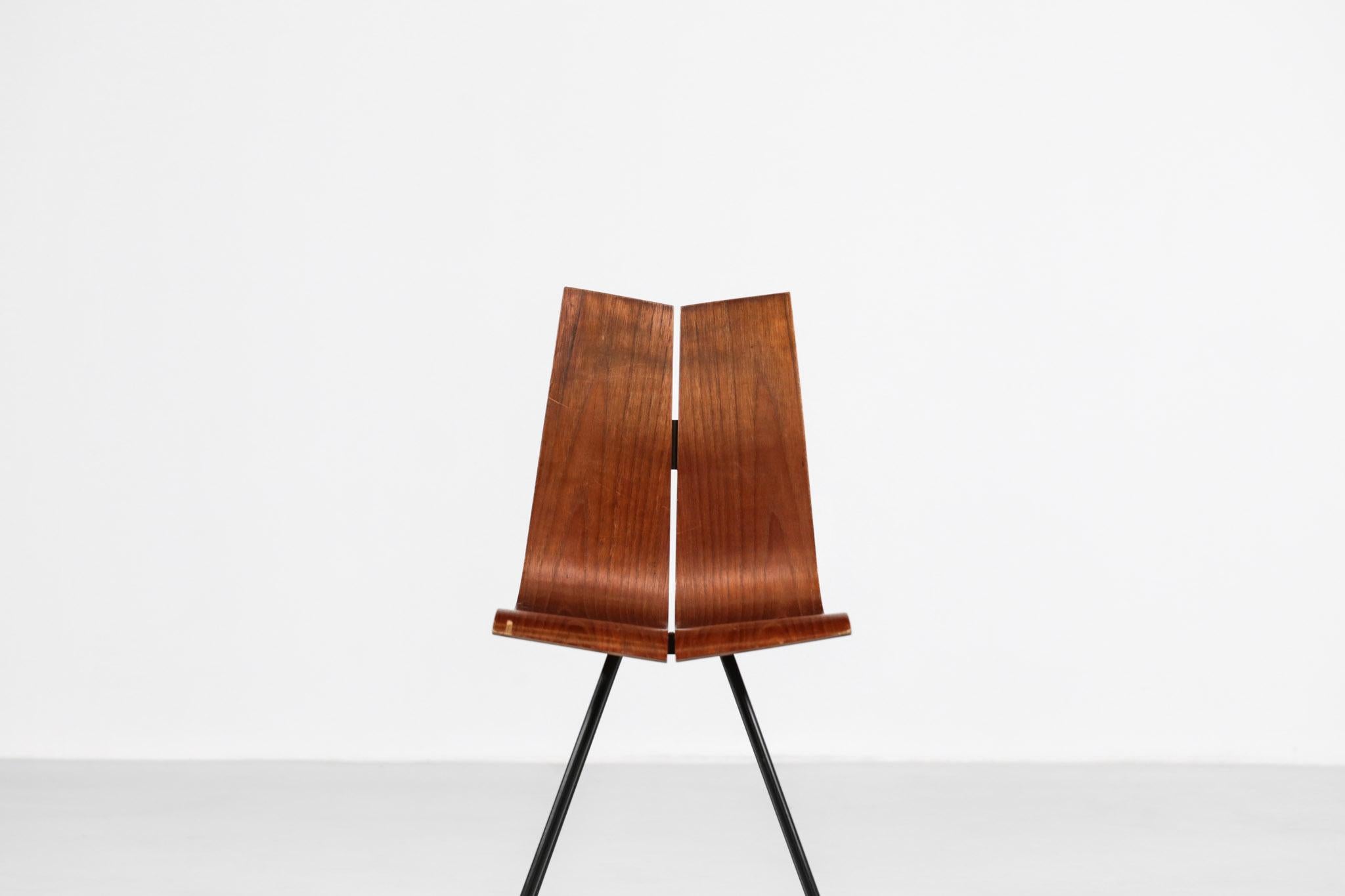 Steel GA chair by Hans Bellmann, Suisse Design, 1960s For Sale