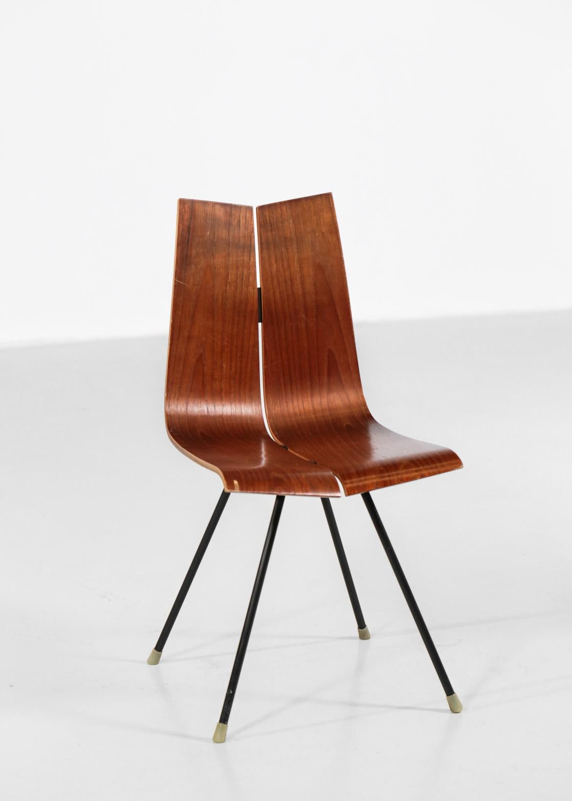 Steel GA chair by Hans Bellmann, Suisse Design, 1960s For Sale