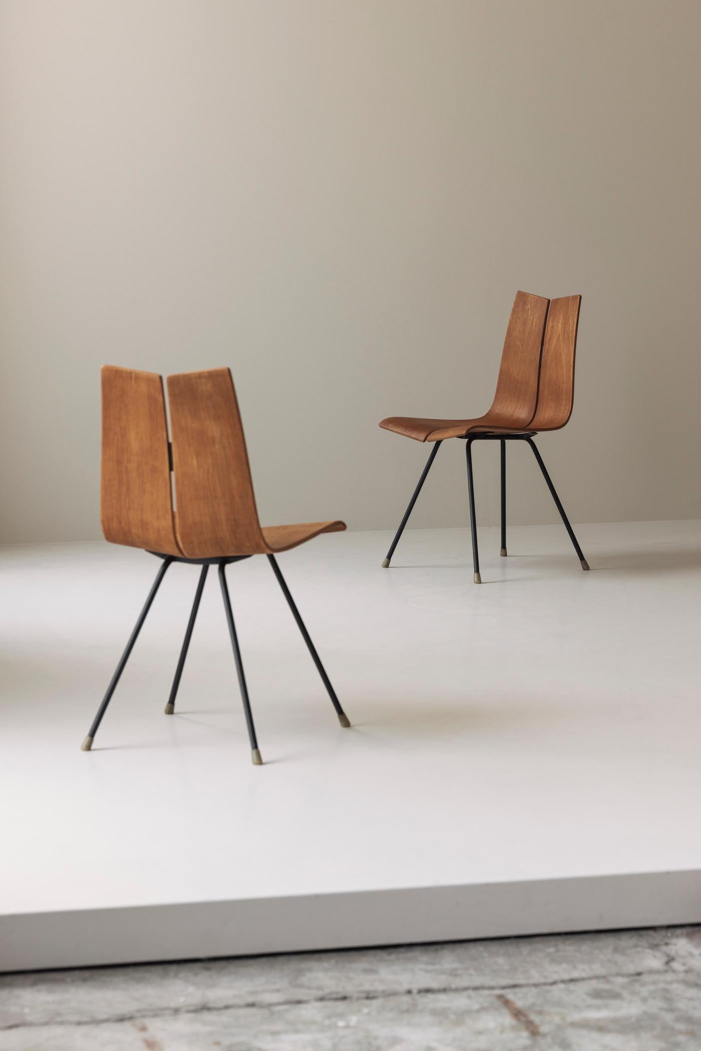 Mid-Century Modern GA Side Chairs by Hans Bellmann for Horgen-Glarus, Switzerland 1954
