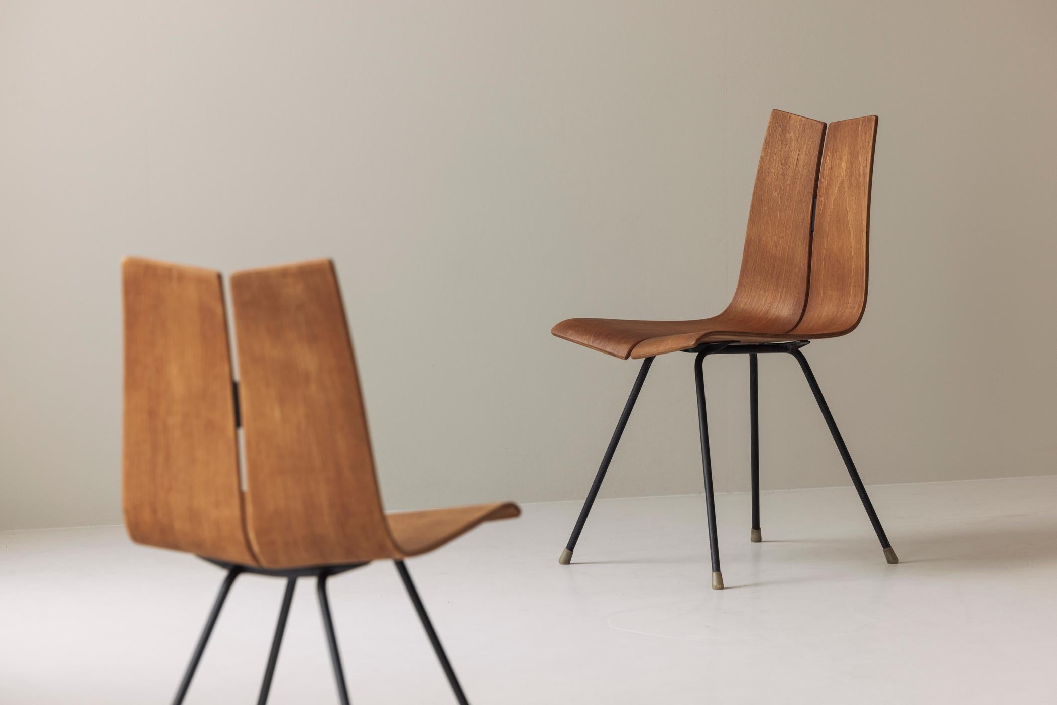 Swiss GA Side Chairs by Hans Bellmann for Horgen-Glarus, Switzerland 1954