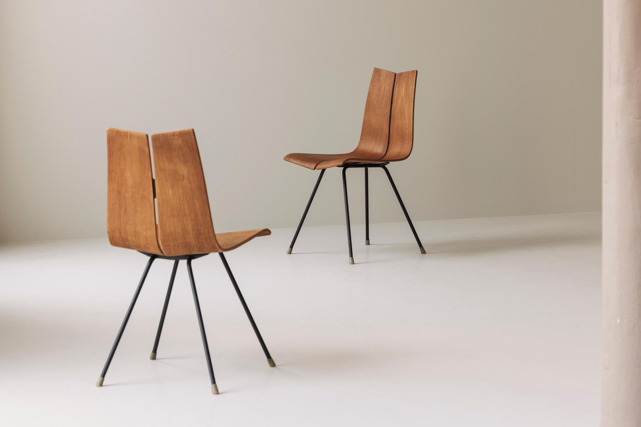 GA Side Chairs by Hans Bellmann for Horgen-Glarus, Switzerland 1954 In Good Condition In Antwerp, BE