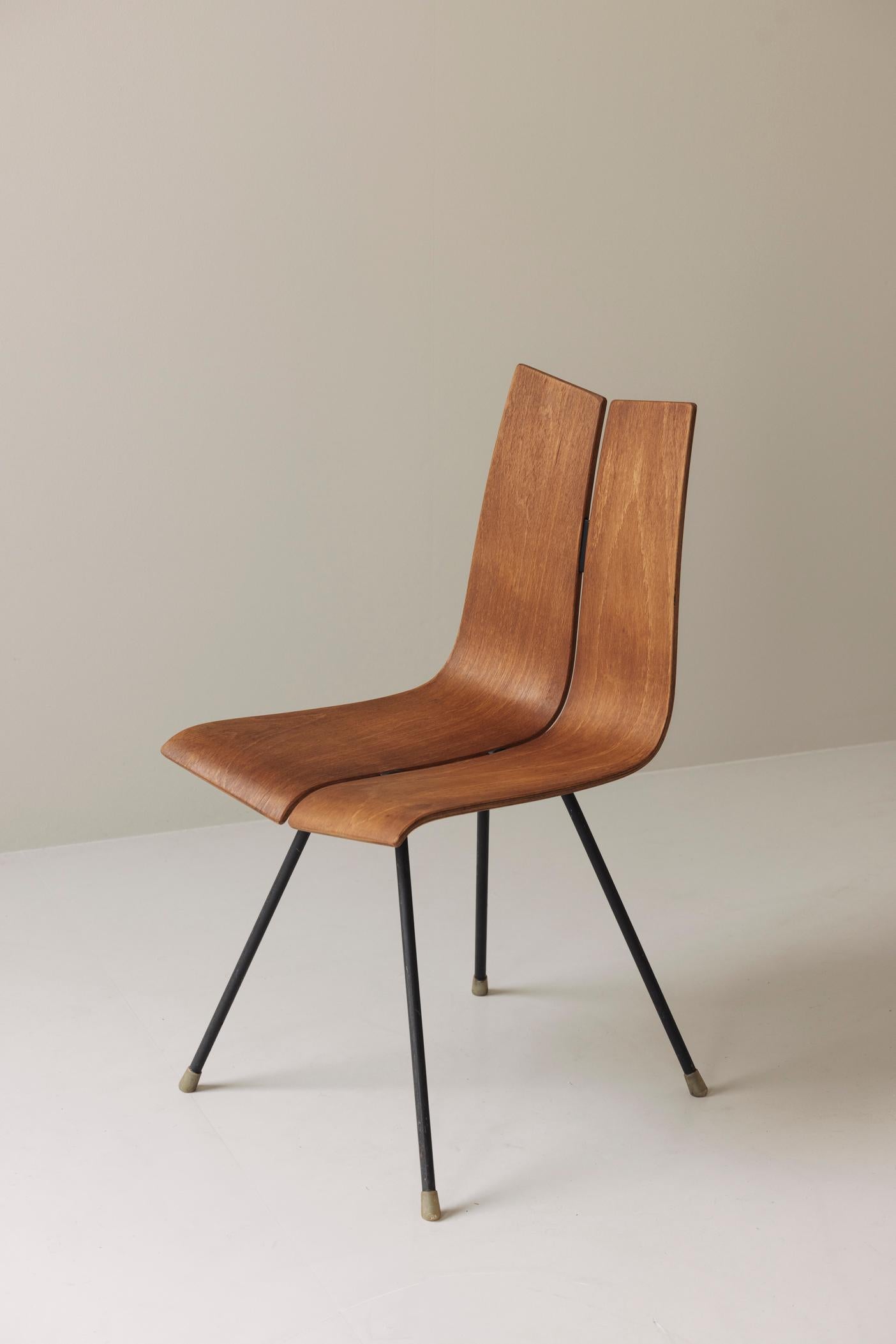 Mid-20th Century GA Side Chairs by Hans Bellmann for Horgen-Glarus, Switzerland 1954