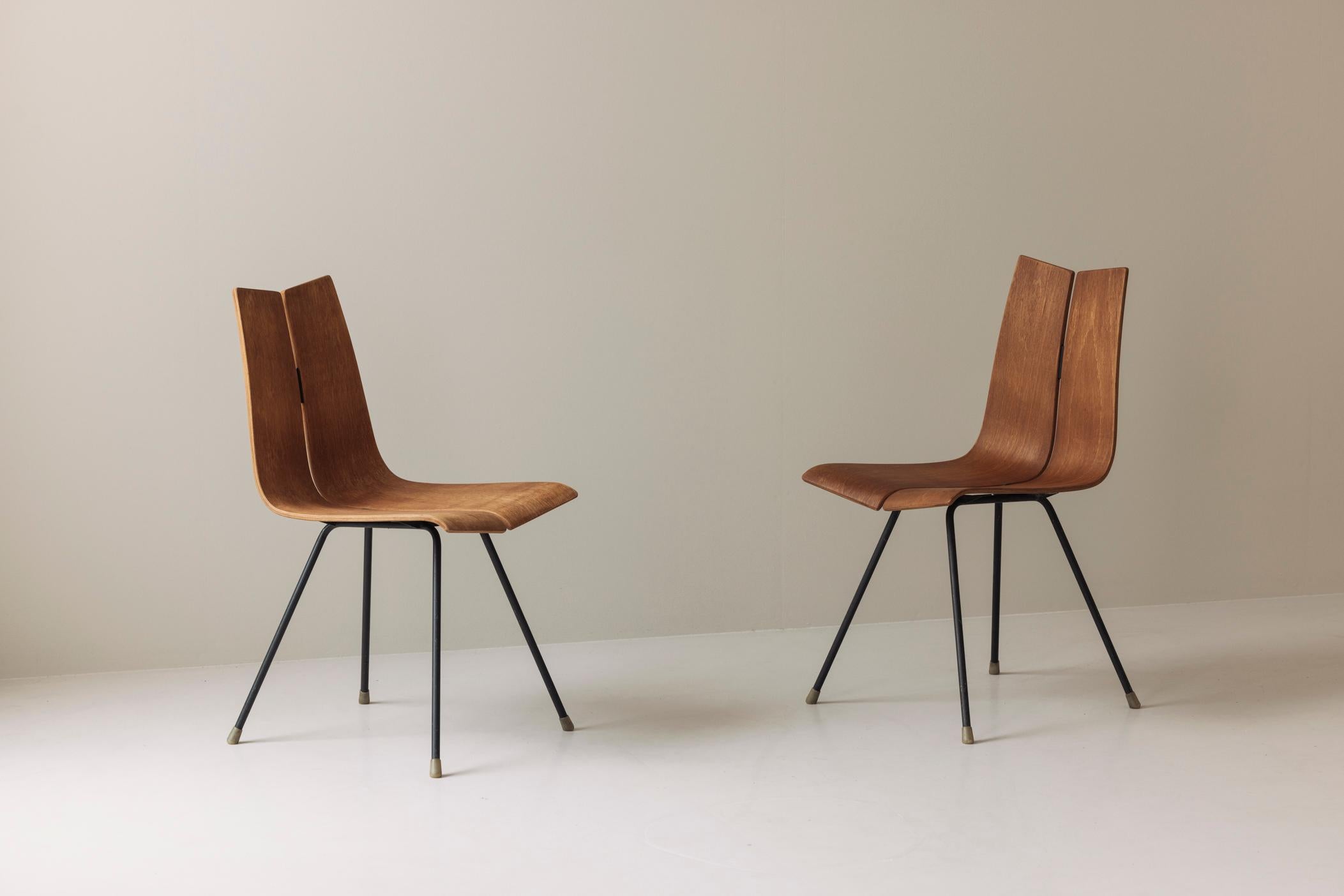 Steel GA Side Chairs by Hans Bellmann for Horgen-Glarus, Switzerland 1954