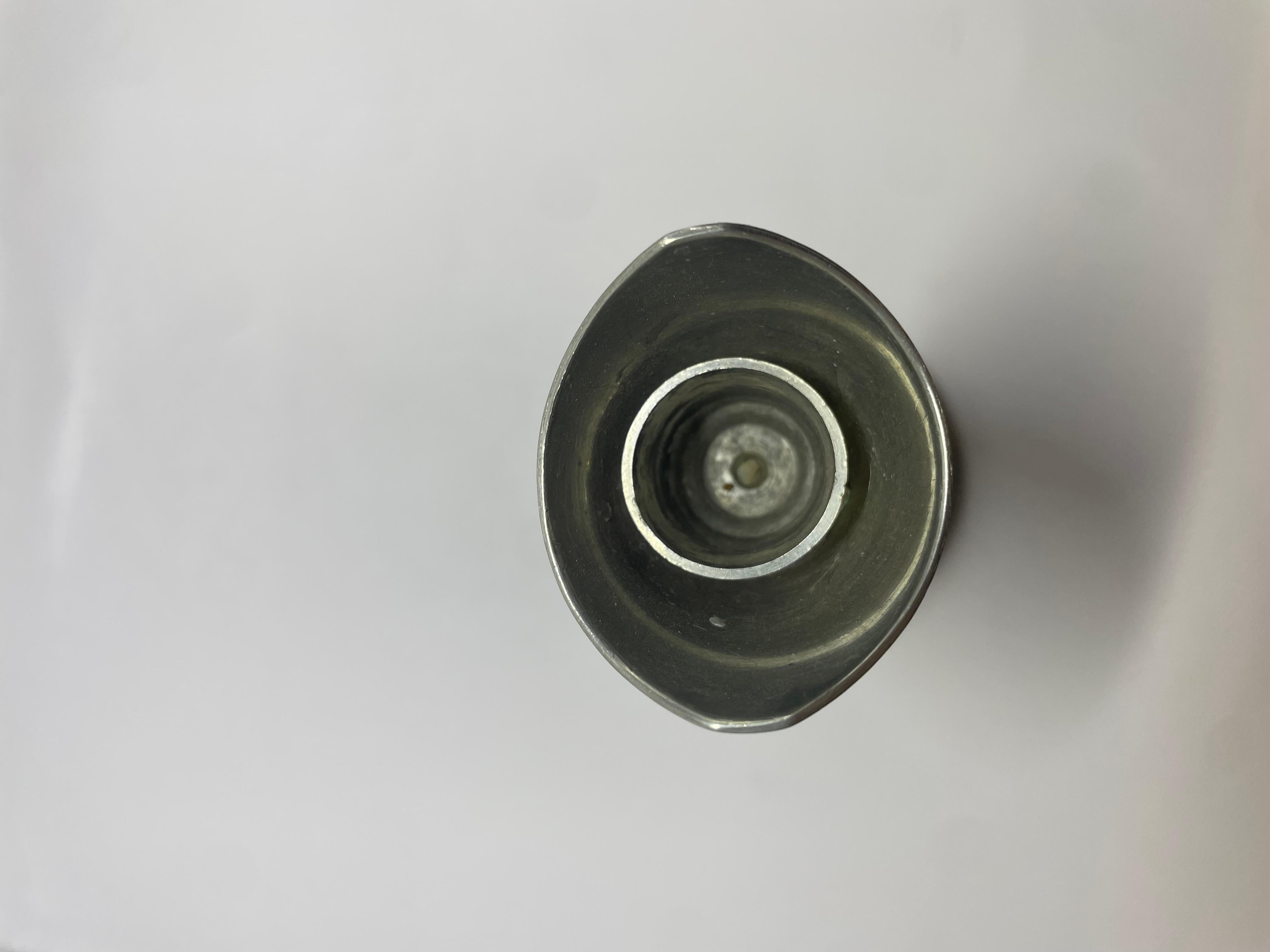 Art Deco GAB Art-Deco, Pair of pewter candleholders For Sale