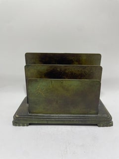 Swedish GAB Patinated Bronze Desk Set, 1930s – 5-Piece