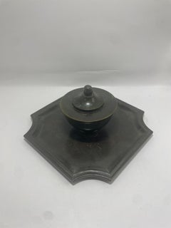 Swedish Bronze Inkwell by GAB, 1930s