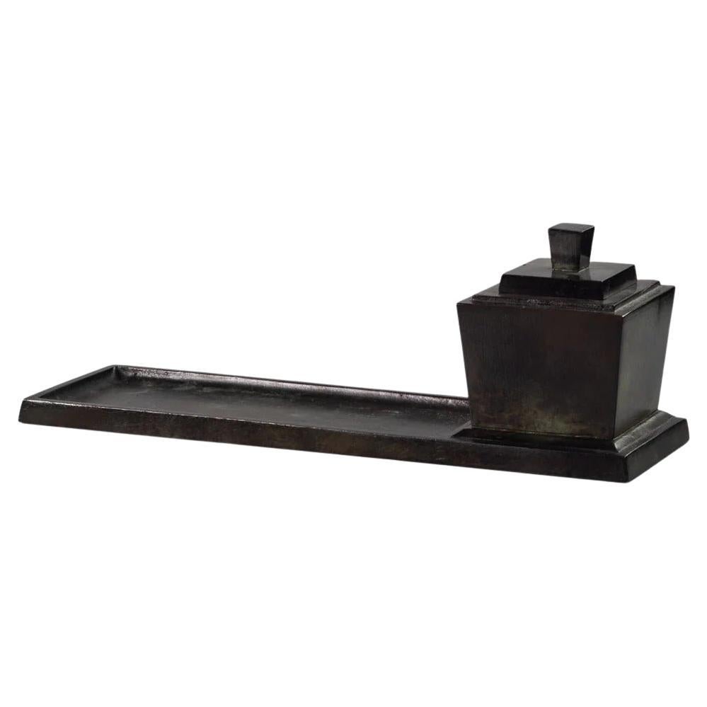 Art Deco Bronze Inkwell by Just Andersen, Denmark, 1930s